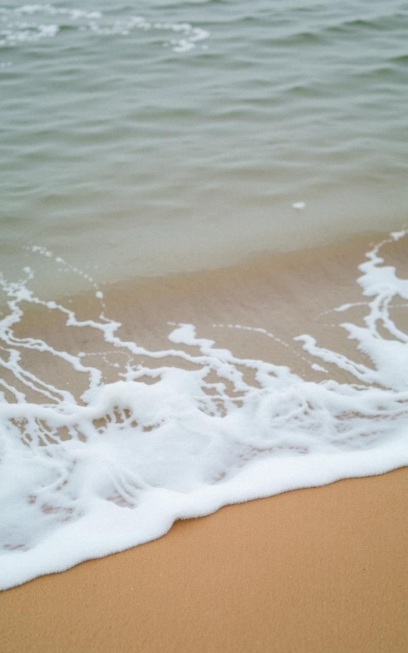 Quiet Beach Waves with Soft White Foam