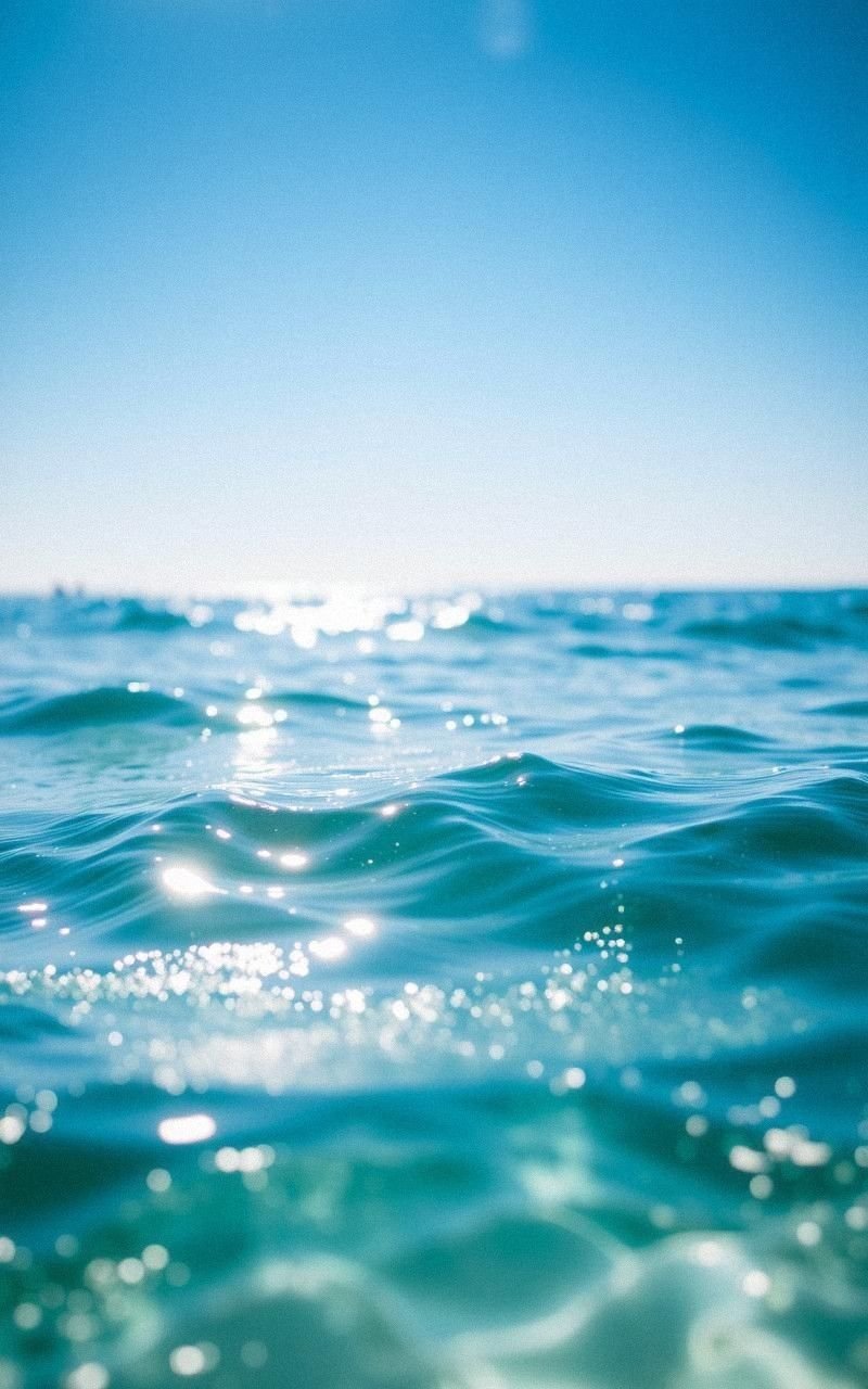 Sunlit Waves Sparkling on a Clear Day