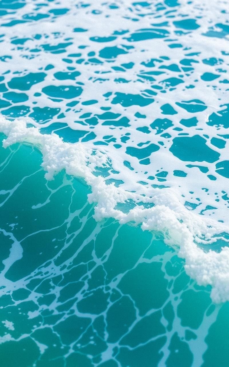 Vibrant Turquoise Surf with White Foam Details