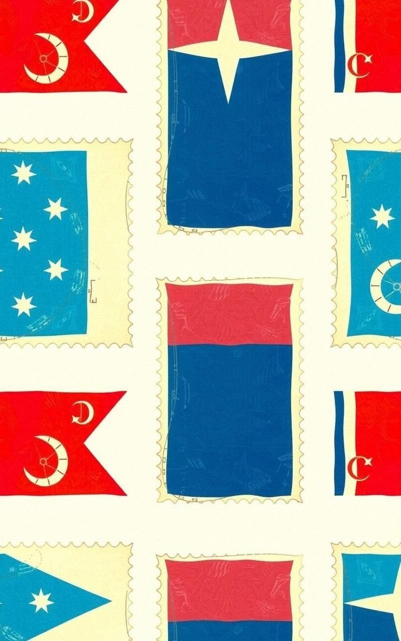 Nautical Signal Flags as Vintage Stamps