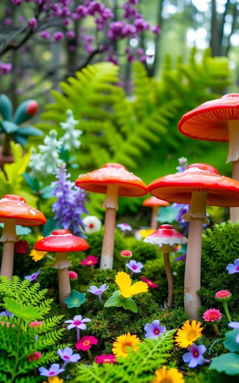 Giant Mushrooms in a Fairy Tale Glen