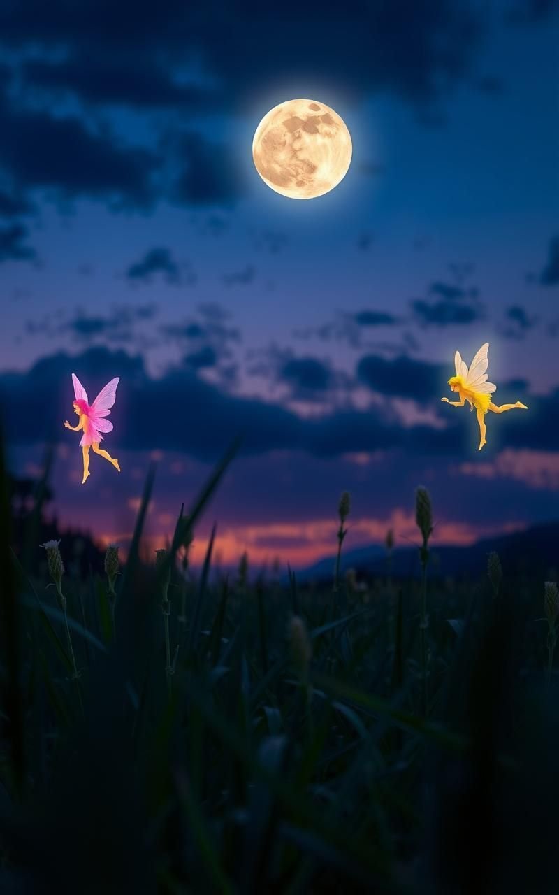 Twilight Fairy Dance in a Meadow