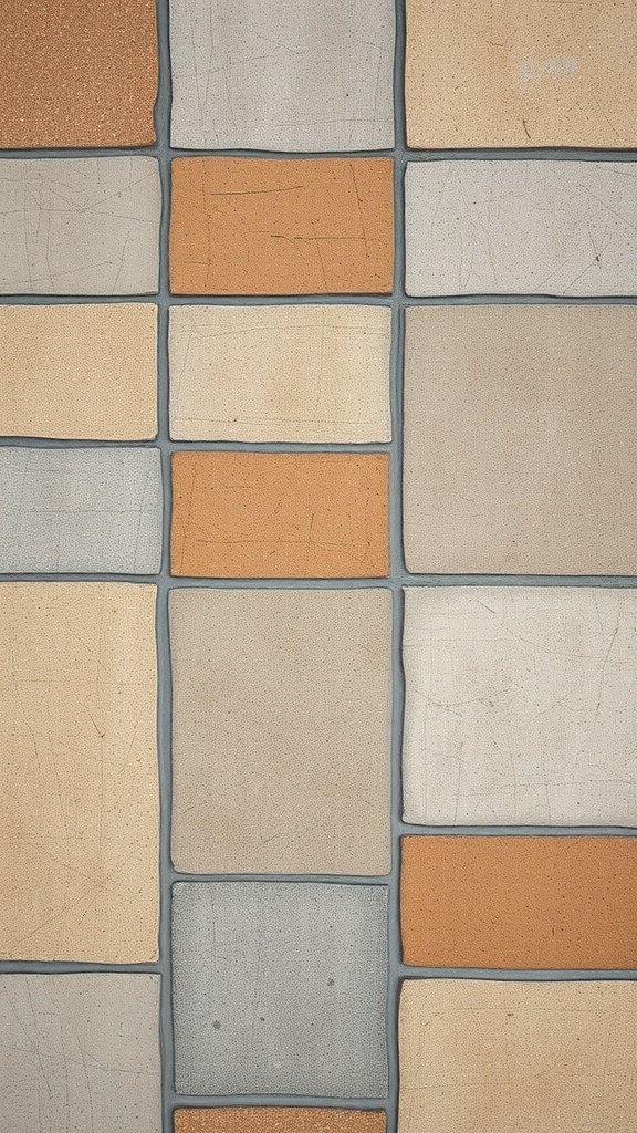 Color block wallpaper featuring earthy tones and textures