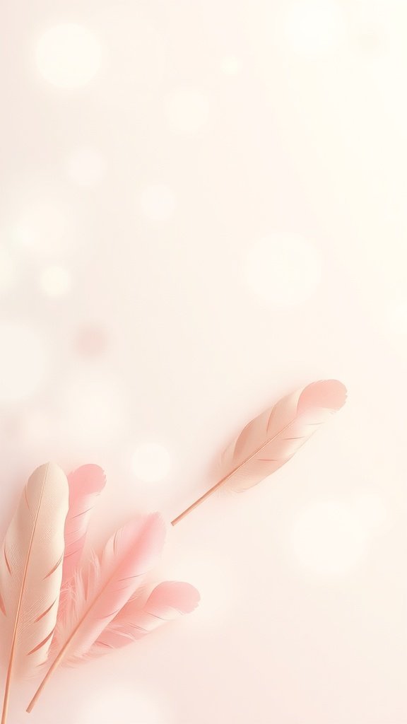 Soft pink feathers on a light background