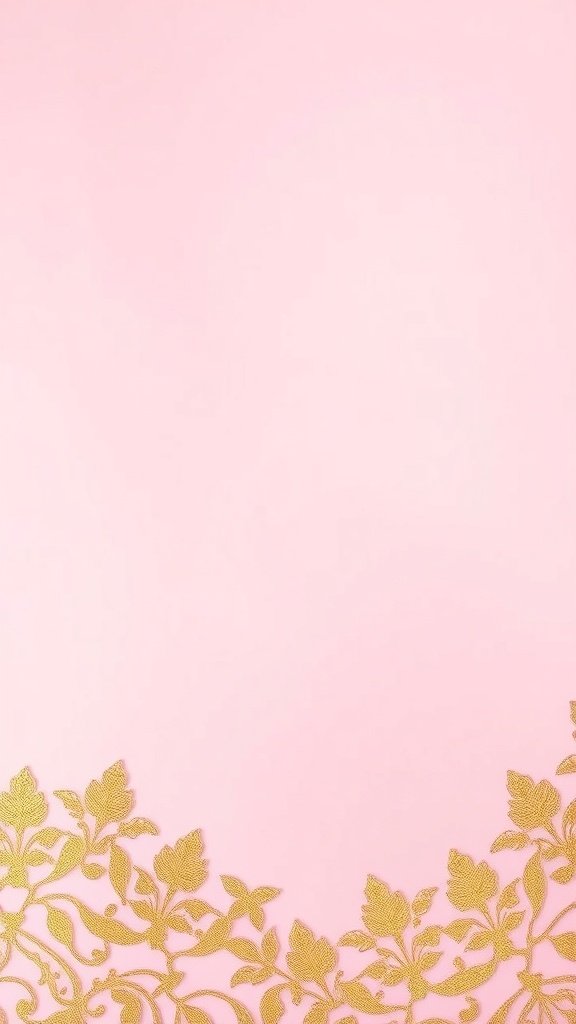 Gold lace pattern on a pink background