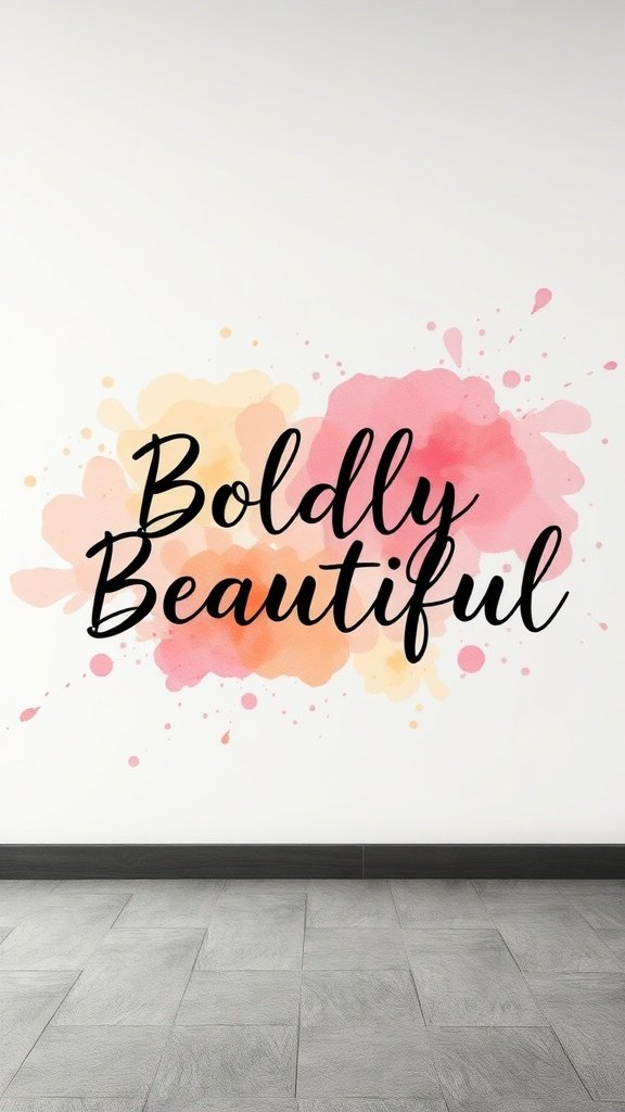 A colorful wallpaper featuring the phrase 'Boldly Beautiful' in a stylish font.