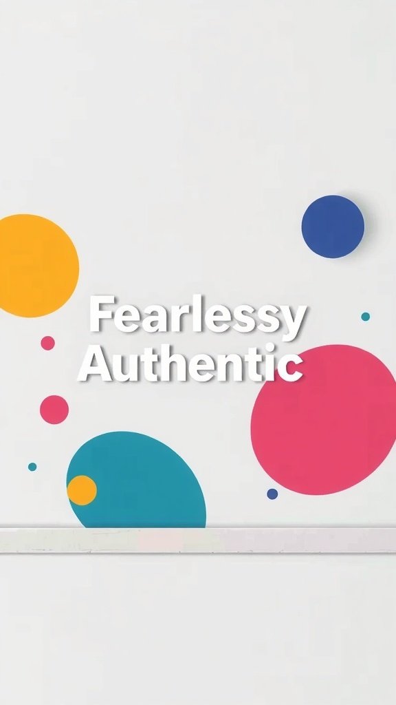 Wallpaper featuring the phrase 'Fearlessly Authentic' with colorful circles.