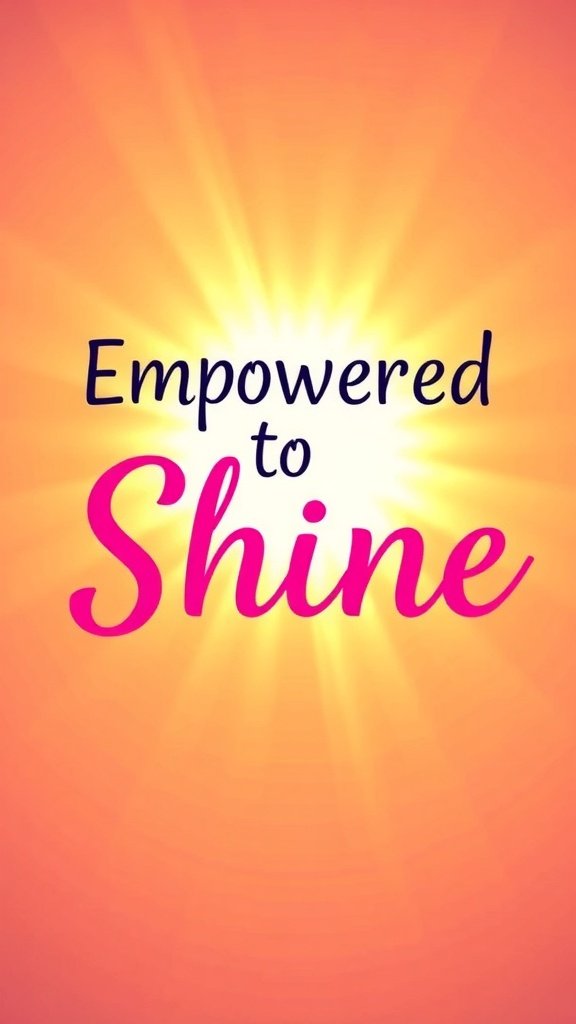 Wallpaper with the phrase 'Empowered to Shine' against a radiant background.