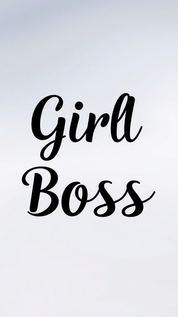 Typography wallpaper featuring the words 'Girl Boss' in elegant script.