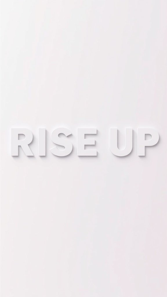 Typography wallpaper with the phrase 'Rise Up' in bold letters