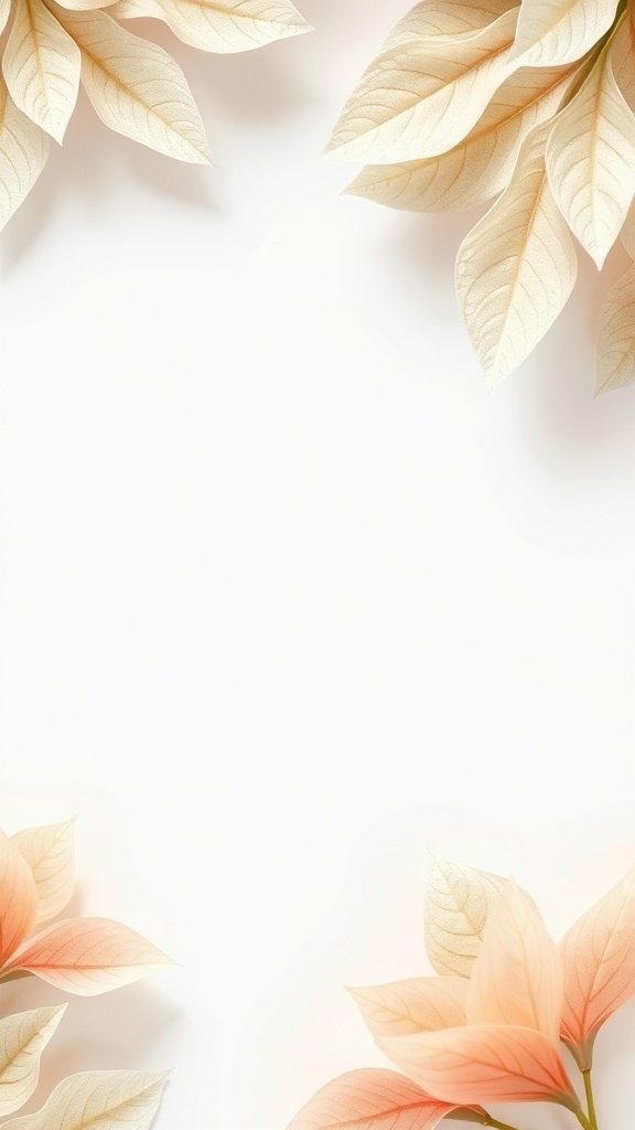 Soft and feminine wallpaper featuring delicate leaves in soft colors.