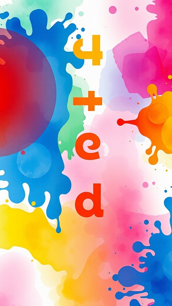 Colorful abstract watercolor splashes in various shades.