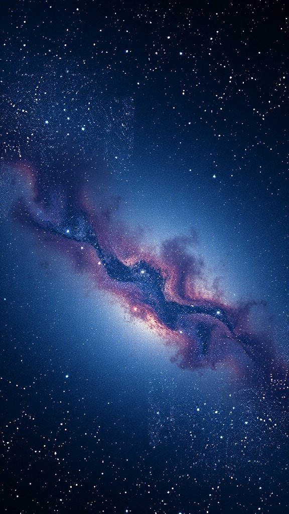 A stunning galaxy pattern with deep blues and sparkling stars.