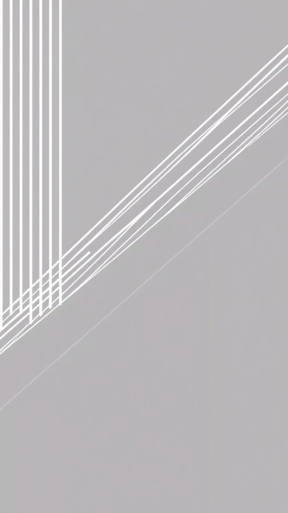 Chic monochrome wallpaper with white lines on a gray background.