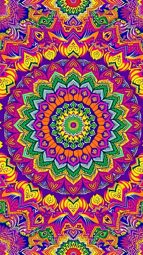 Colorful mandala design with vibrant patterns