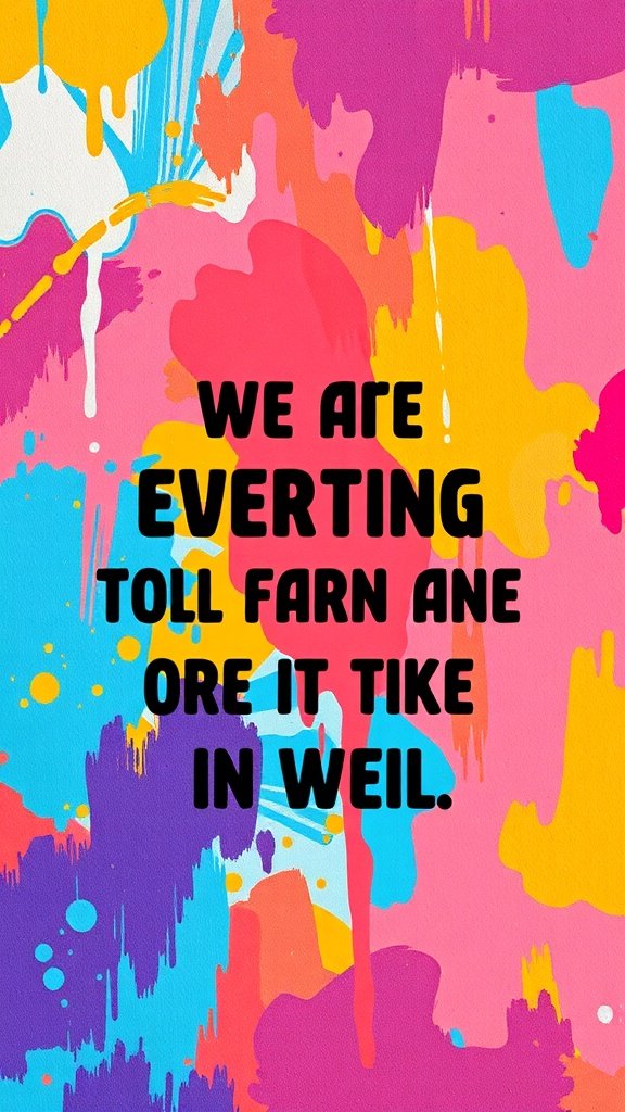 Colorful wallpaper with an empowering quote in bold typography.