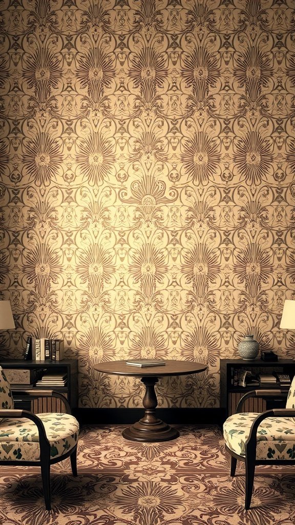 Vintage floral wallpaper with elegant patterns