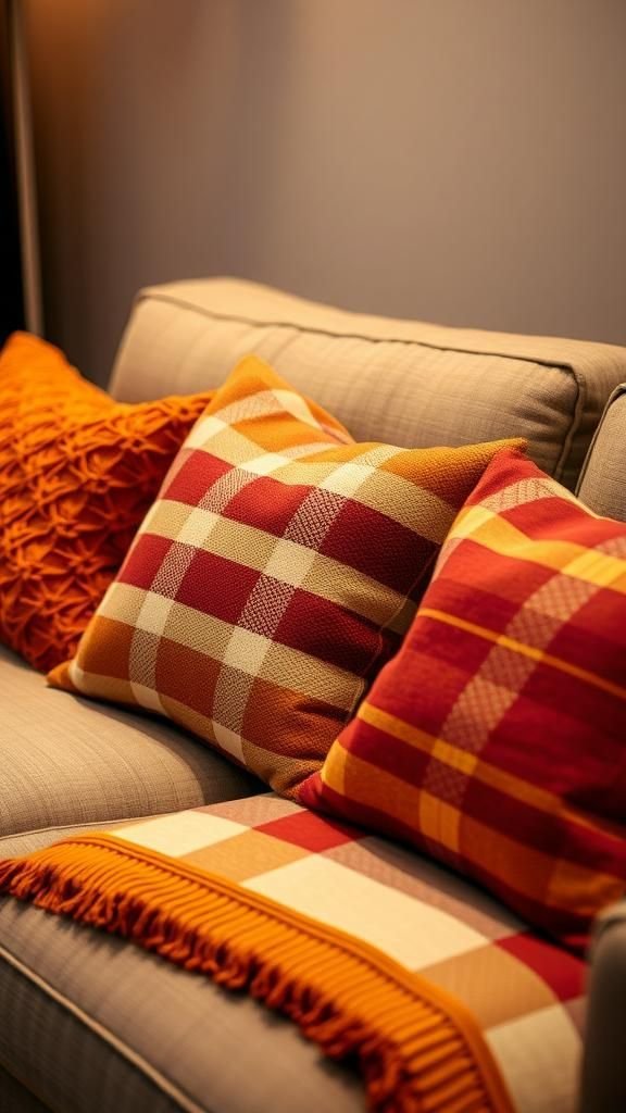 Cozy Throw Pillows With Harvest Colors