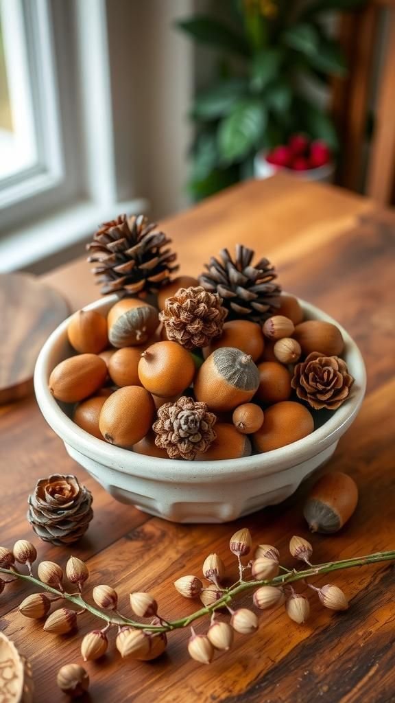 Decorative Acorn and Pinecone Bowls