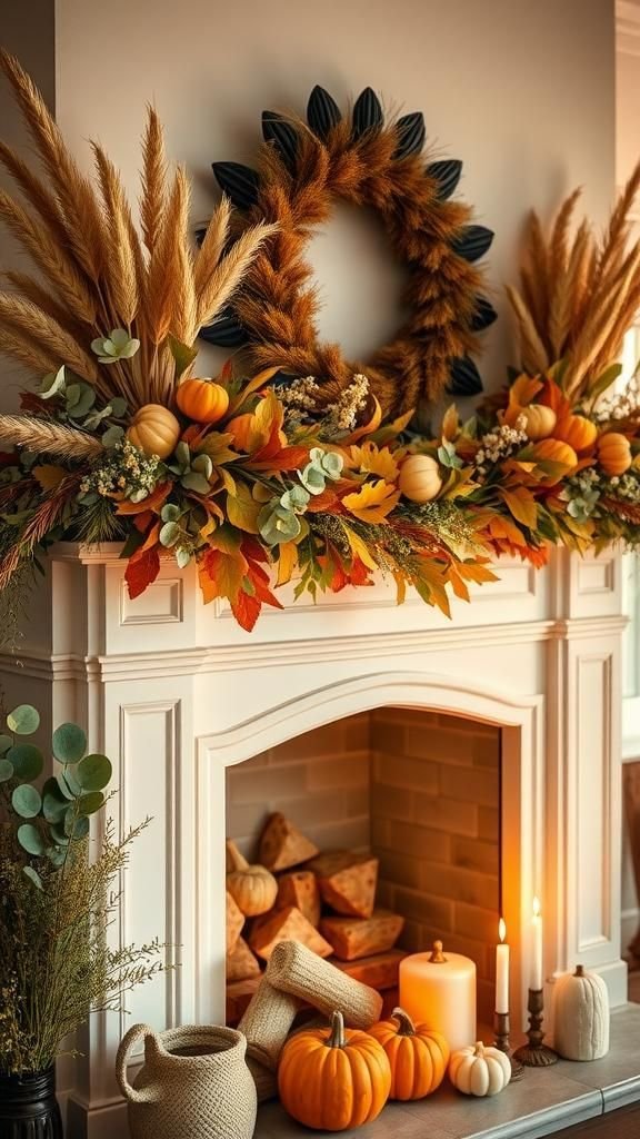 Dried Flower Garlands For Mantel Decoration