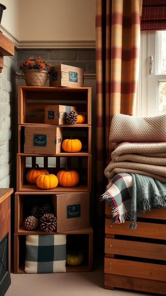 Rustic Wooden Crates As Decorative Storage