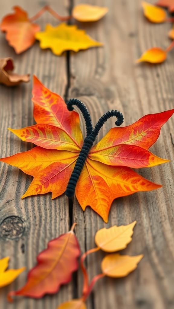 Make Leaf Butterflies with Pipe Cleaners