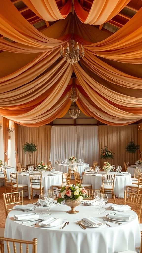 Draped Fabrics In Warm Earth Tones For Soft Elegance