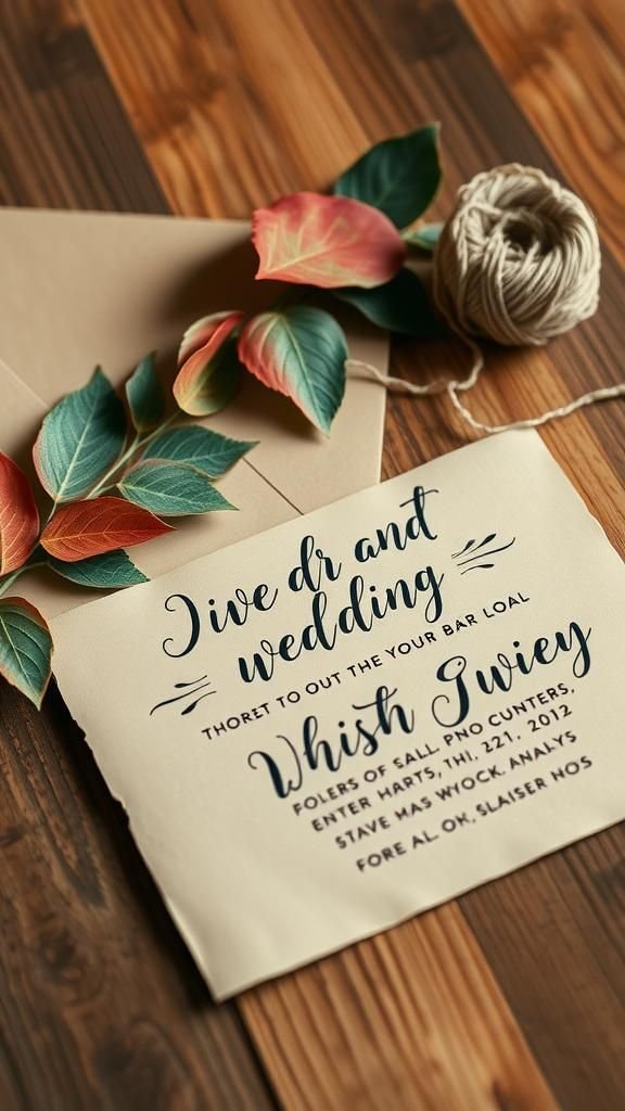 Handwritten Calligraphy On Kraft Paper Invitations