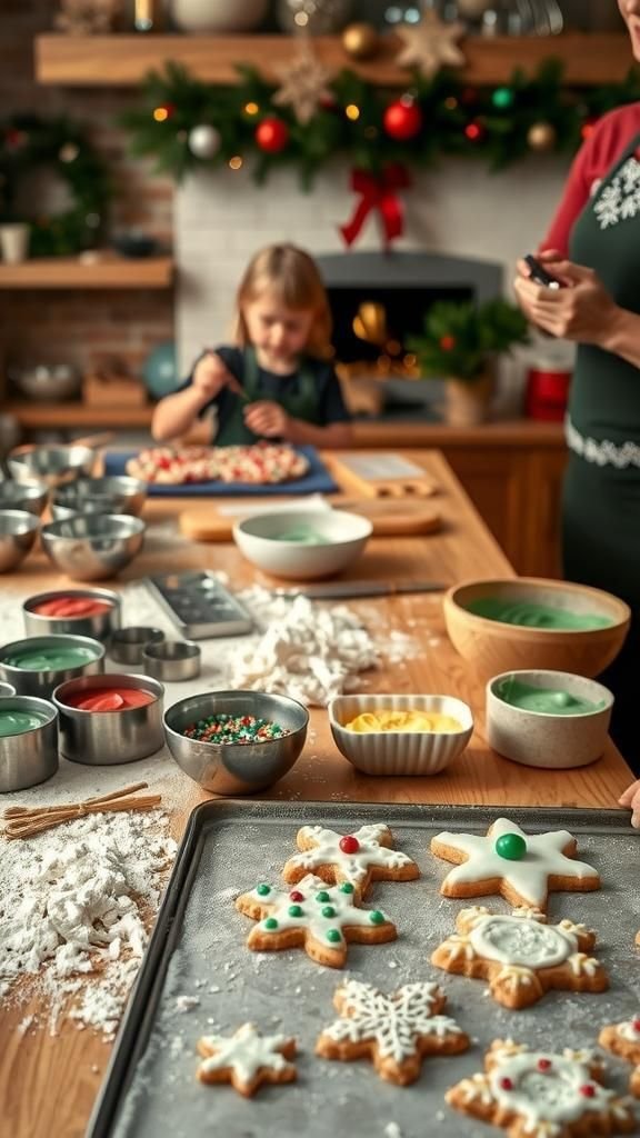 Baking And Decorating Festive Christmas Cookies