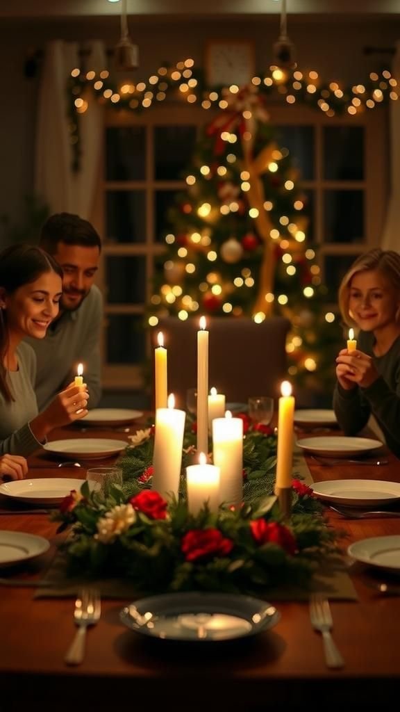 Lighting Candles And Sharing Holiday Wishes