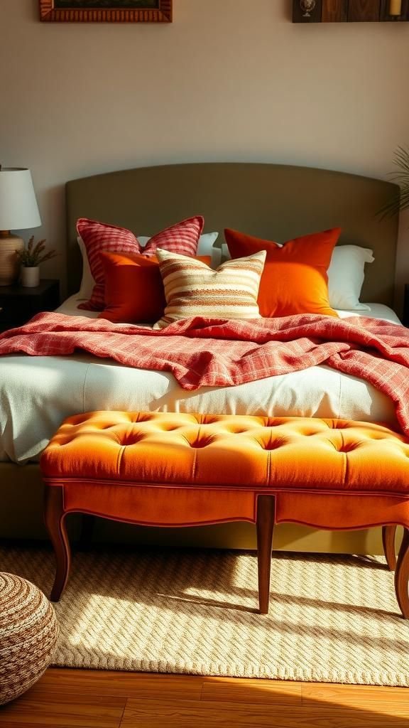 Add a Soft, Cozy Bench at the Foot of the Bed