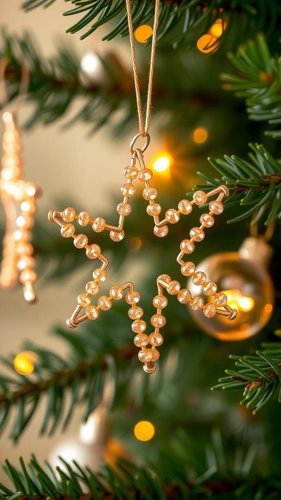 Beaded Wire Star Ornaments with Sparkle