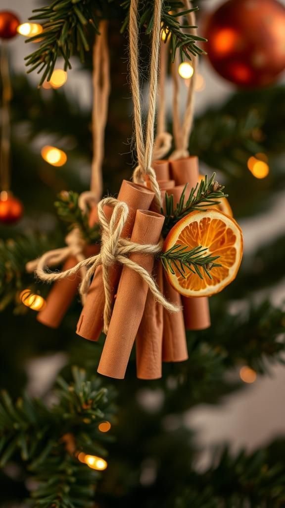 Cinnamon Stick Bundle Ornaments with Twine