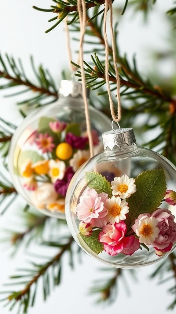 Pressed Flower and Leaf Resin Ornaments