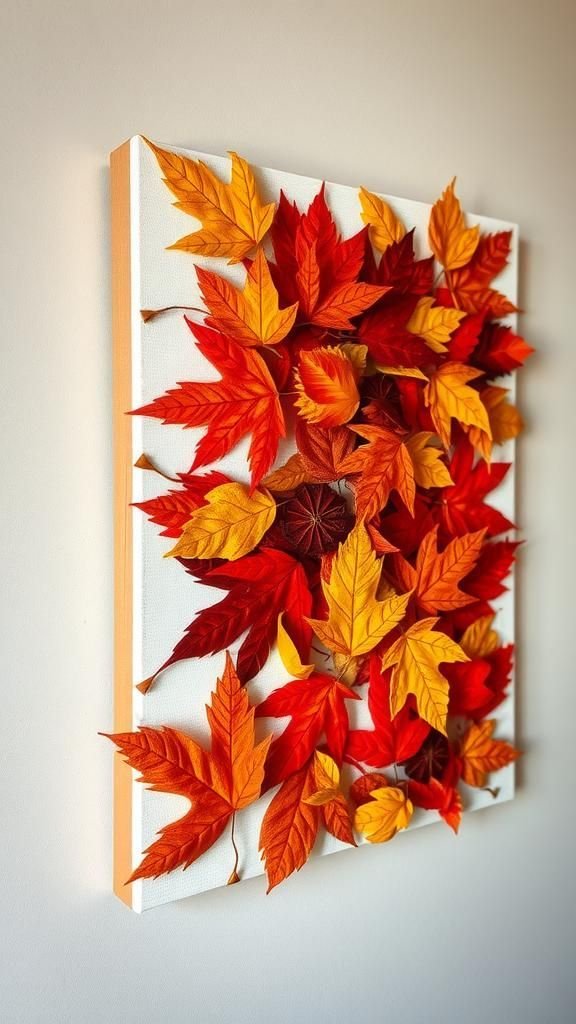 Leaf Collage Canvas for Textured Wall Art