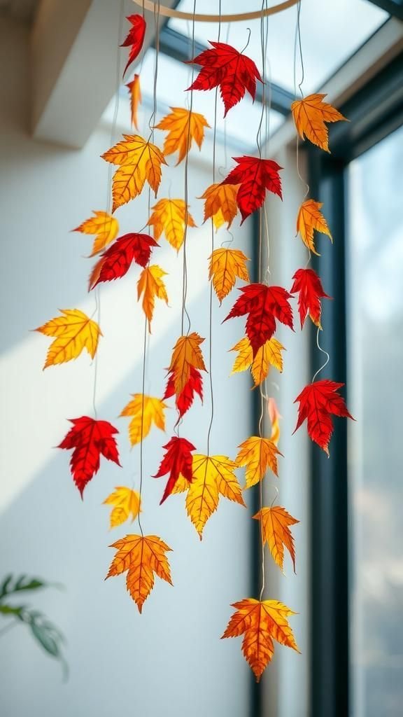 Leaf Mobiles to Add Movement and Color Indoors