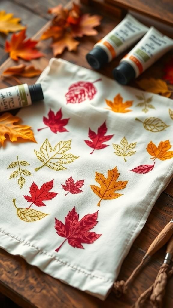 Leaf-Stamped Fabric for Personalized Autumn Textiles