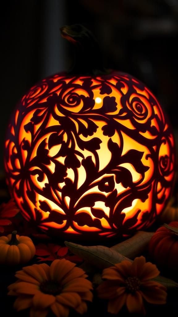 Floral and Vine Patterns with Soft Glow