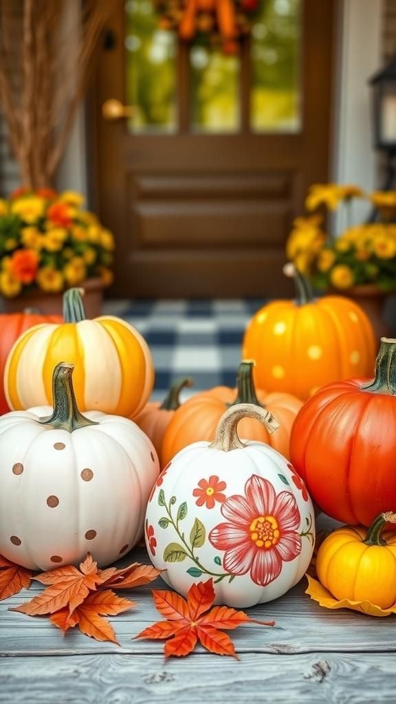 Painted Pumpkins Add Colorful Fall Flair