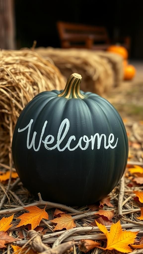 Pumpkin Chalkboard Signposts for Outdoor Messages