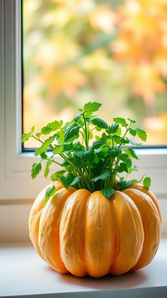Pumpkin Herb Gardens for Kitchen Windowsills