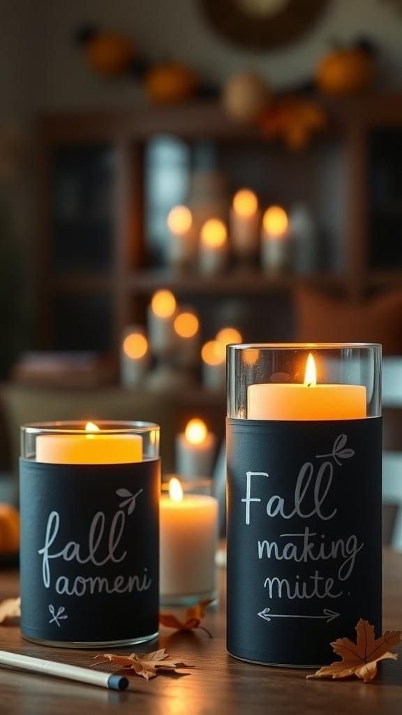 Chalkboard Painted Candle Holders for Personalized Messages
