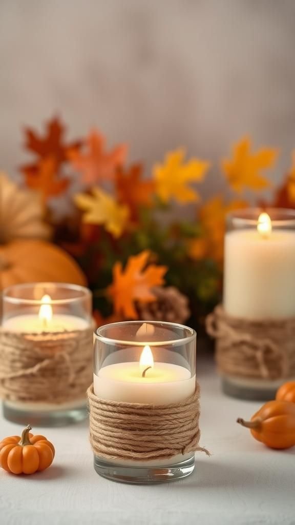Natural Jute Twine Wrapped Candle Holders for Simple Warmth