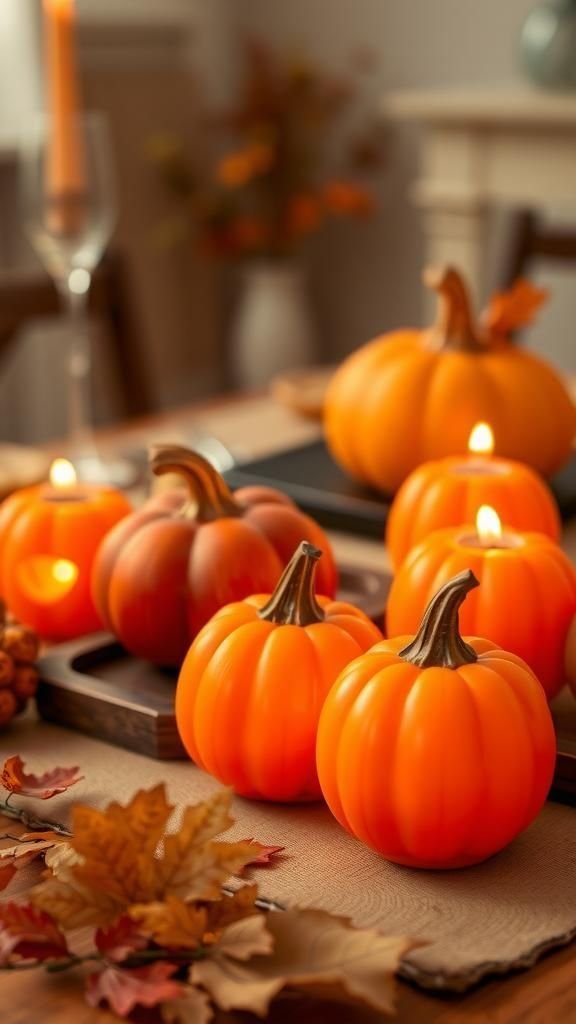 Pumpkin Shell Candle Holders for Festive Flair