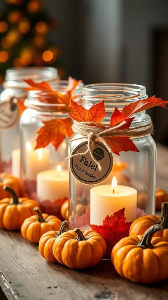 Decorative Pumpkin Spice Scented Candle Jars
