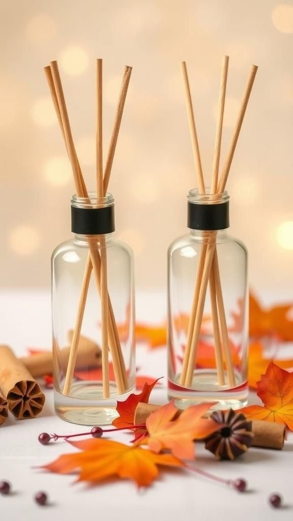 DIY Pumpkin Spice Scented Reed Diffuser Bottles