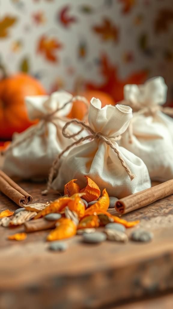 Handmade Pumpkin Spice Scented Sachets for Drawers