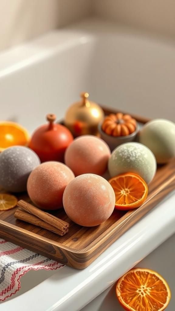 Pumpkin Spice Scented Bath Bombs for Relaxing Soaks