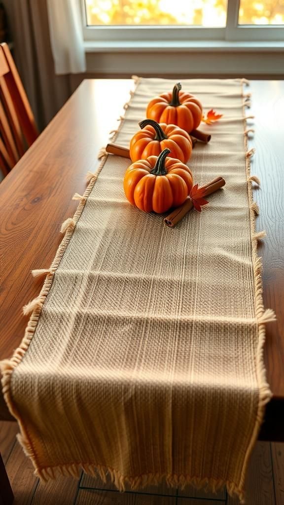 Pumpkin Spice Scented Burlap Table Runner
