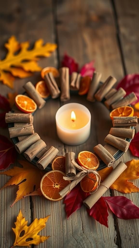 Pumpkin Spice Scented Candle Rings for Table Decor